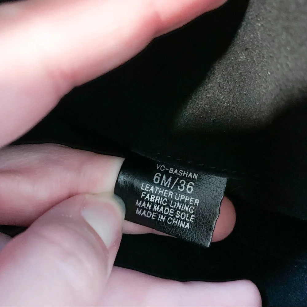 NWOT Vince Camuto Bashan Black Suede Leather Gold Studded Over-the-Knee Boots 6 - Picture 7 of 8